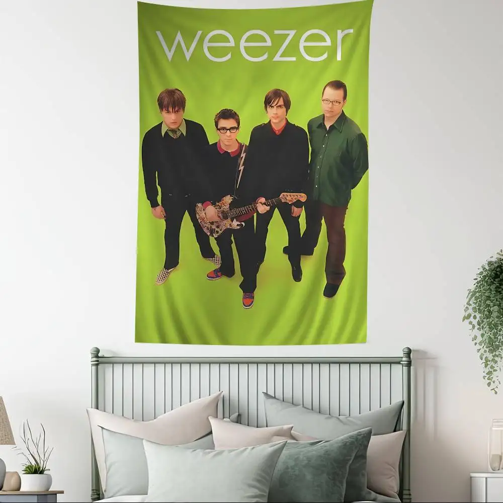 Classic Alternative Rock Band W-Weezer Tapestry Art Printing Japanese Wall Tapestry Anime Wall Hanging Home Decor