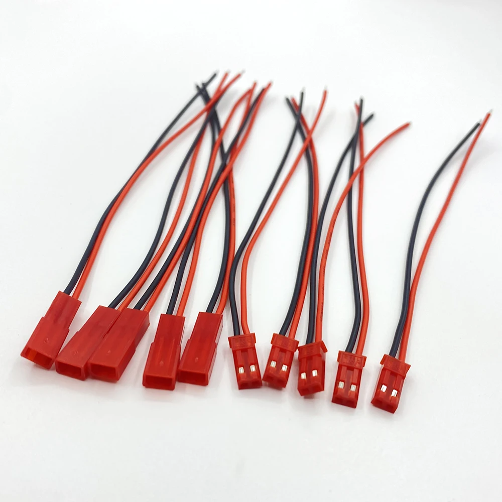 10Pair/20Pcs 10/15/20CM JST 2Pin Male Female Connector Wire JST 2P Plug Jack DIY Electrical Cable For RC BEC Battery Toys 22AWG