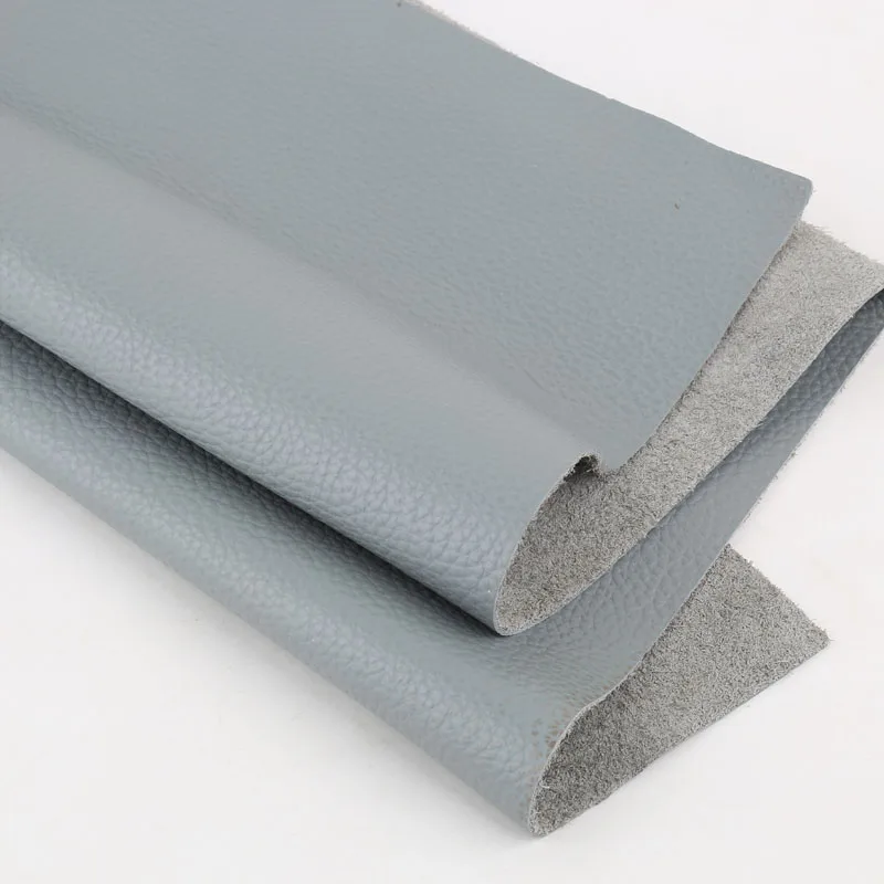 Capa superior de couro cinza claro, cabeceira de sofá, assento de carro, lichia, couro macio, 1.5mm, feito à mão, tecido de couro diy