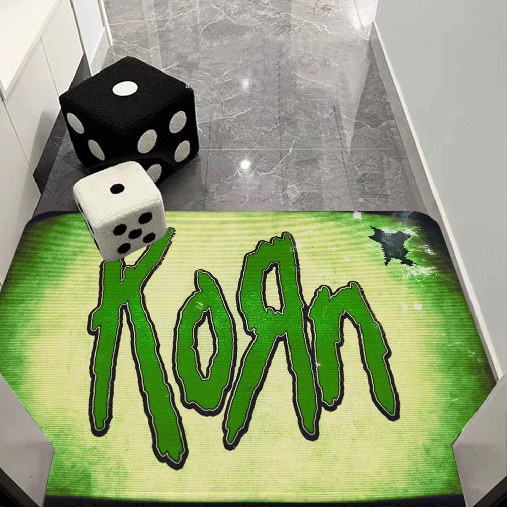 K-Korn R-Rock Band Music Door Mat Kids Room Bedroom Decoration Balcony Anti-Slip Doormat Living Room Doormat Area Rug