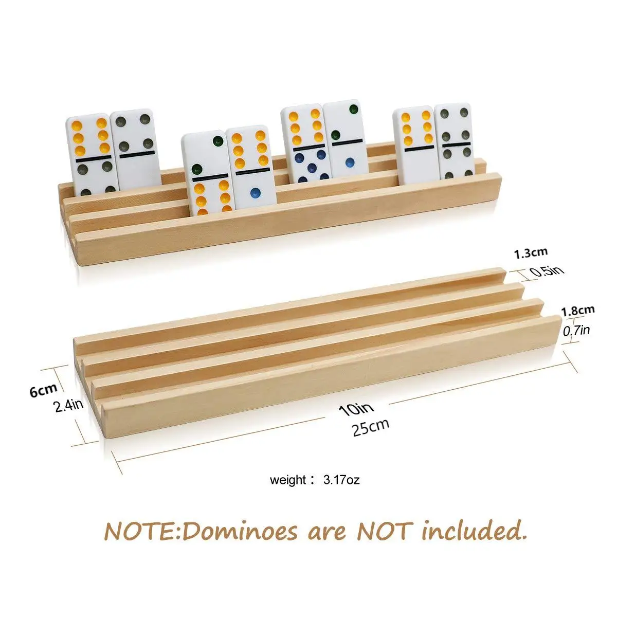 1pc/4pcs Wooden Domino Rack Set, Domino Tray Storage Rack - Dominoes Not Included, Anti-Slip Domino Base Bracket