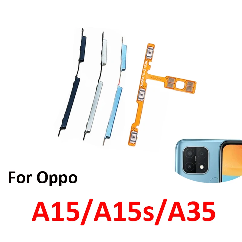 Phone Housing Power Volume Button For Oppo A15 A15s A35 New On Off Up Down Key Internal Flex Cable Replacement Parts