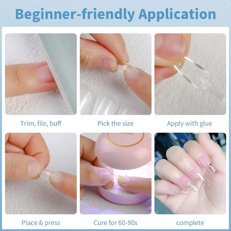 600 pièces sculptées moyen rond doux Gel ongles conseils professionnel faux ongles conseils avec boîte 14 tailles couverture complète clair acrylique Pr sur faux