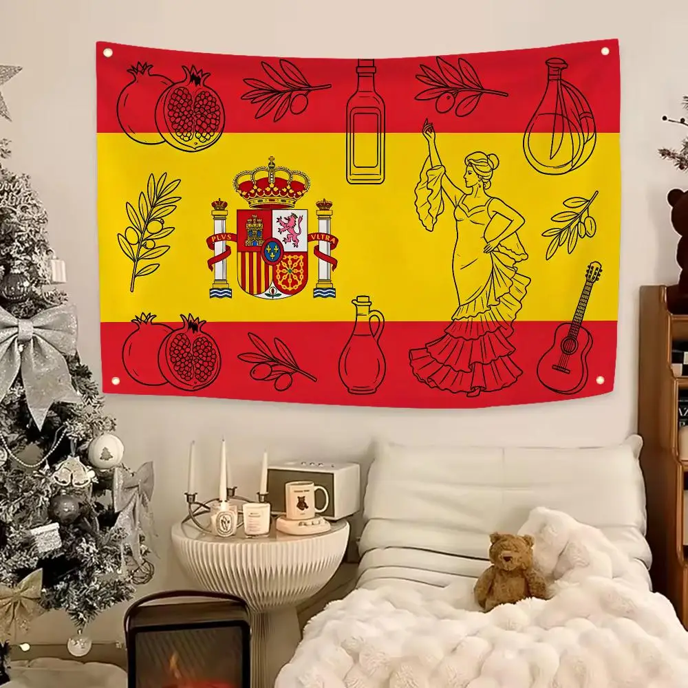 Elite Sports Spanish Football Flags Aesthetic Wall Hanging Flag Banner Bedroom Living Room Home Decor Large HD