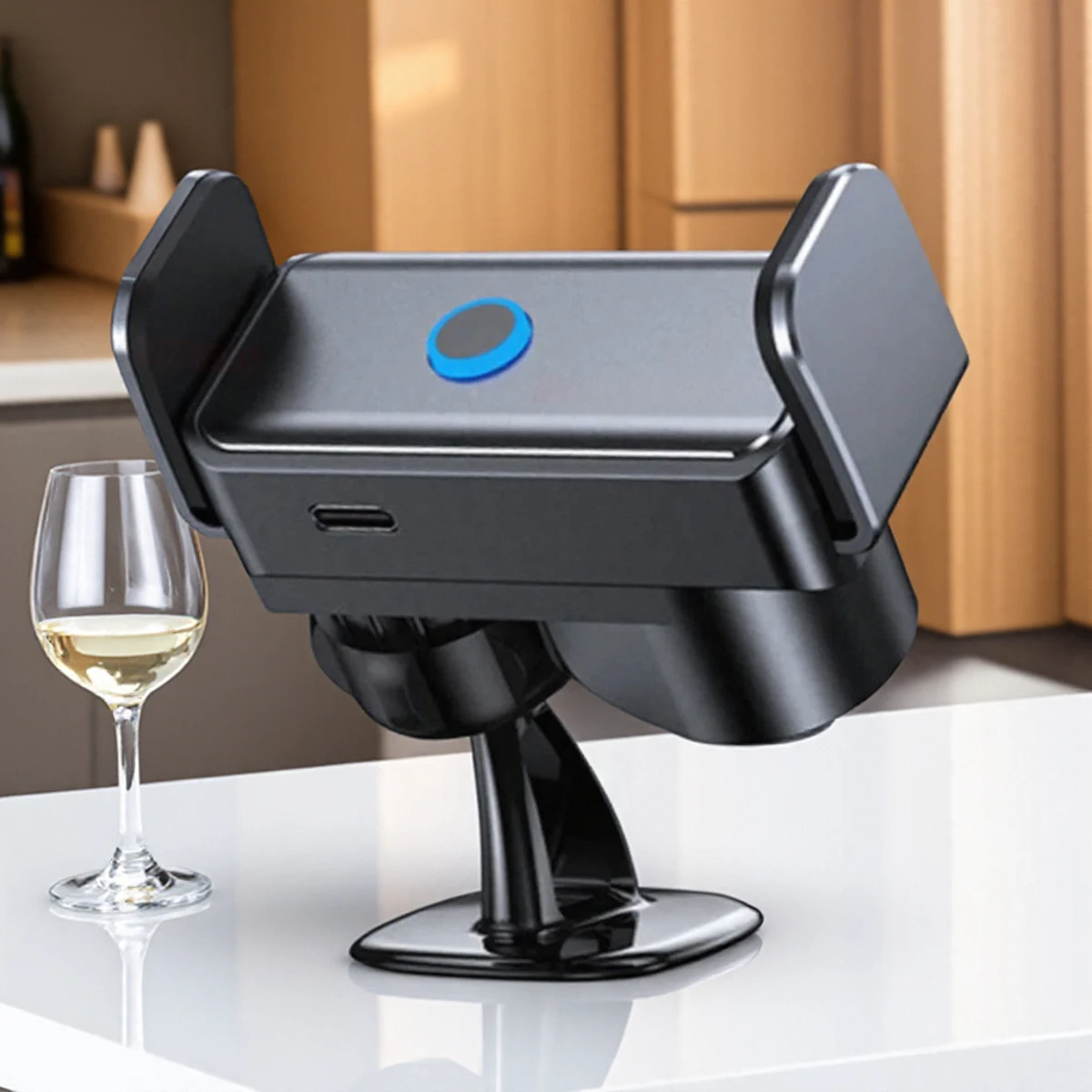 Electric Induction 360 Rotation Car Phone Holder Smart Locking Strong Grip Universal Mount