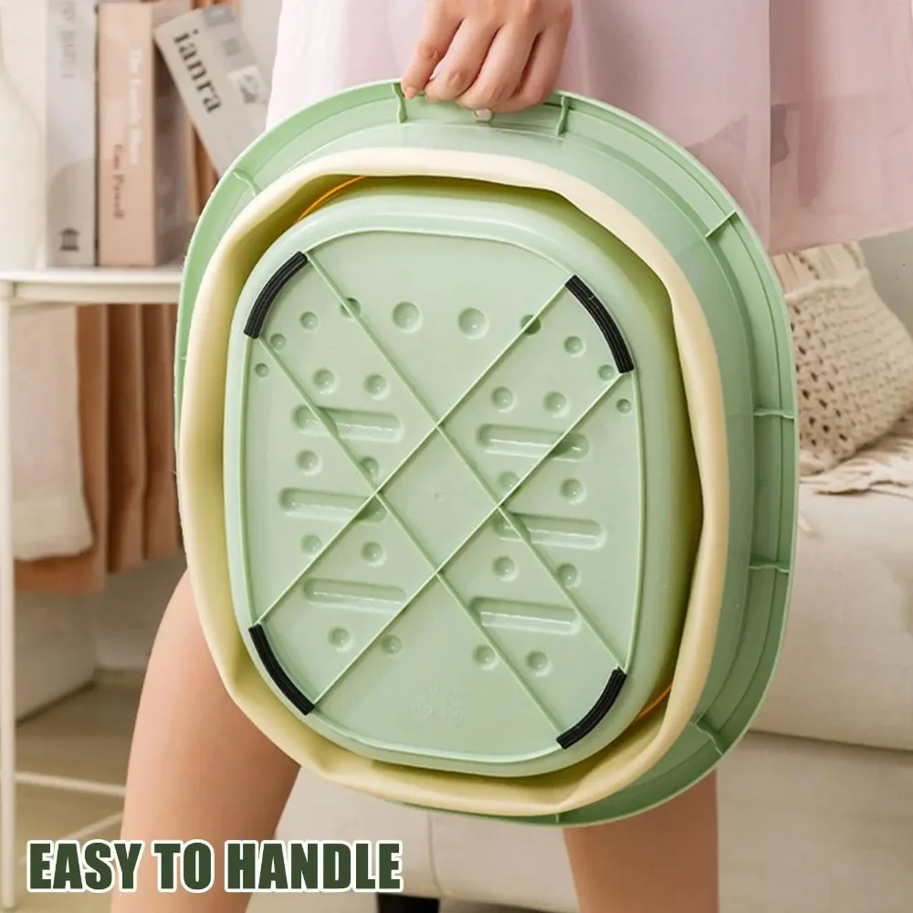 Cubo de baño de pies portátil para el hogar, lavabo plegable para masaje de pies y pedicura, novedad