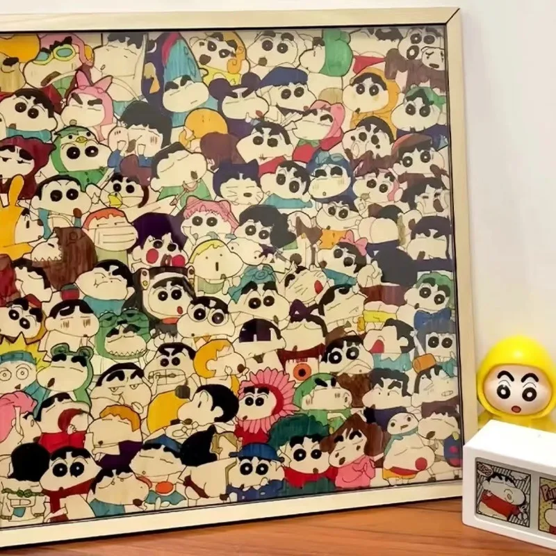 

Crayon Shinchan New Cute Cartoon Wooden Puzzle Creative Hand-painted DIY Assembly Toy Model Graffiti Puzzle Christmas Gifts
