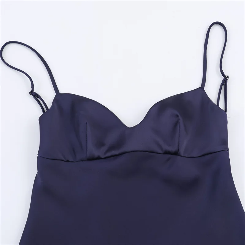 Autumn New Women's Clothing Fashionable And Sexy Silk Satin Texture Dress
