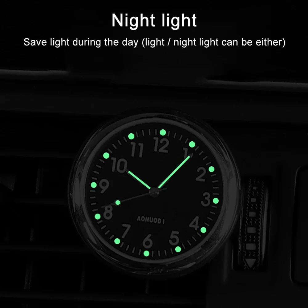 Car Clock Luminous Automobiles Internal Stick-On Mini Digital Watch Mechanics Quartz Clocks Auto Ornament Car Accessories Gifts