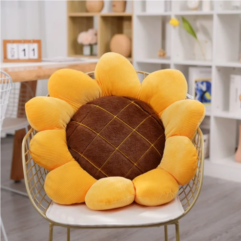 

Sunflower Throw Pillow,Flower Shaped Pillows Floor Pillow Seating Cushion,Seating Cushion,Cute Room Decor & Plush Pillow for Bed