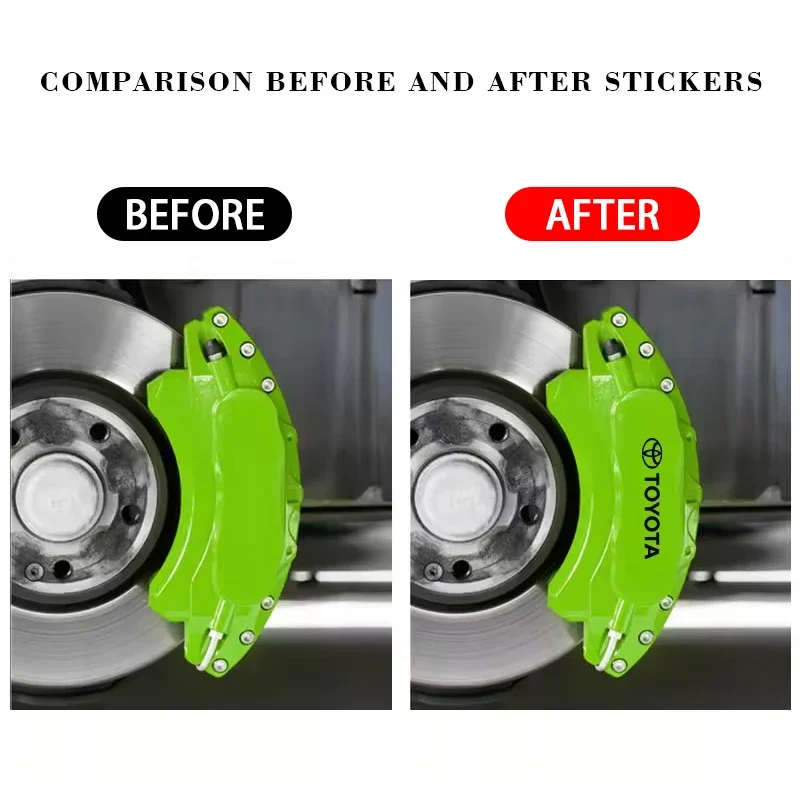 6 قطعة ملصقات فرجار فرامل السيارة مقاومة للحرارة الديكور الشارات البلاستيكية لتويوتا TRD كورولا يارس Chr Auris Rav4 بريوس برادو