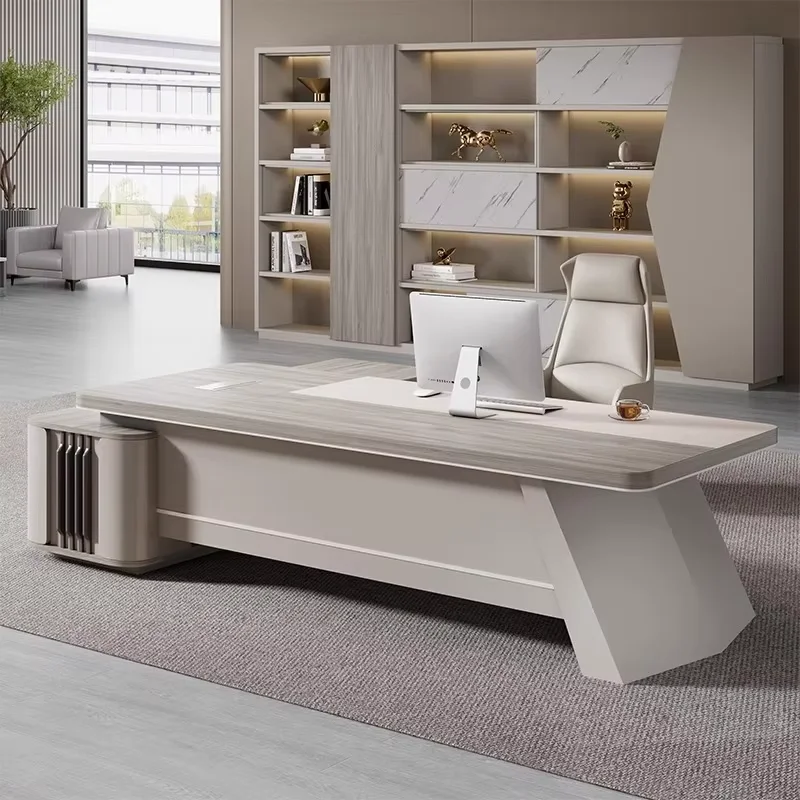 

Light Luxury Modern Wooden Manager Furniture Single Office Chair Table Modular Workstations