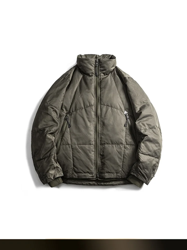 

Nted American Retro Zipper ket Bread Coat Cotton Jaet Outdoor Functional Sle Collar Workwear Cotton Clothes for Teens