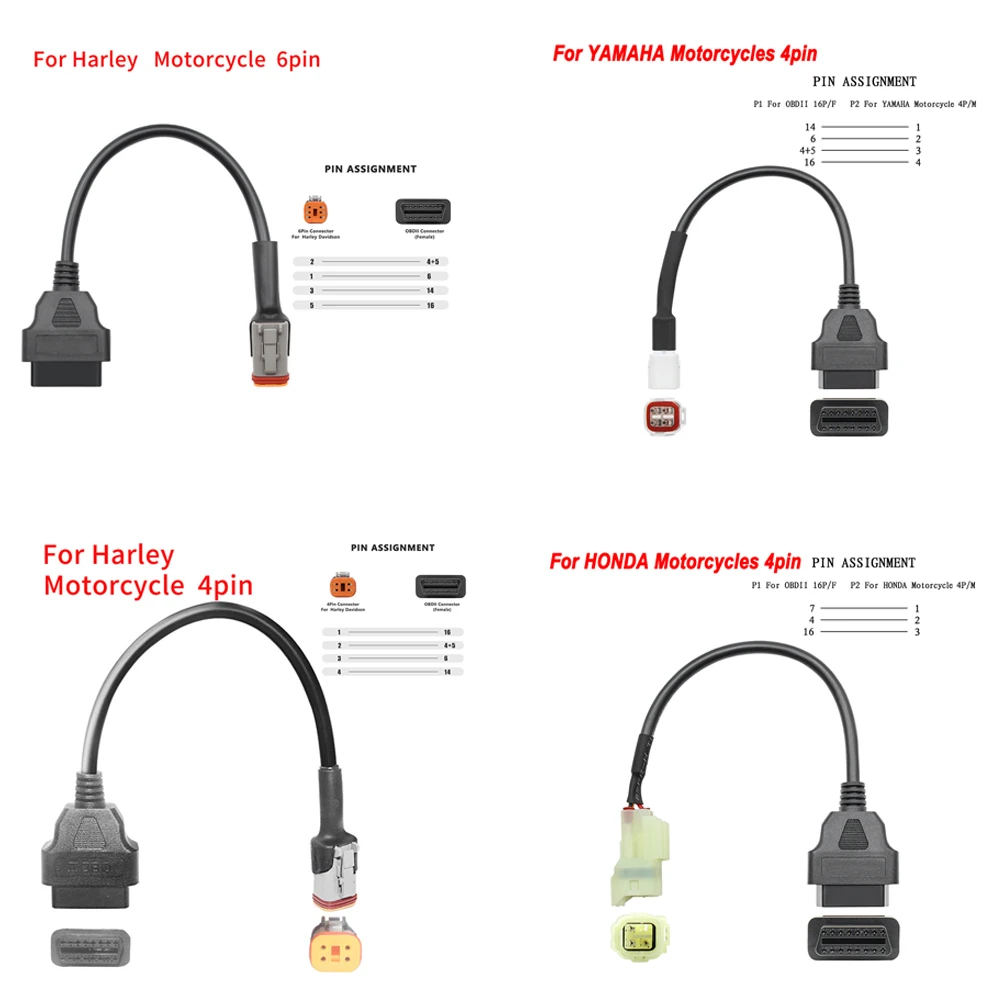 For KTM OBD2 Connector Motorcycle Motobike For YAMAHA For HONDA Moto For Ducati OBD 2 Extension Cable Diagnostic Tools