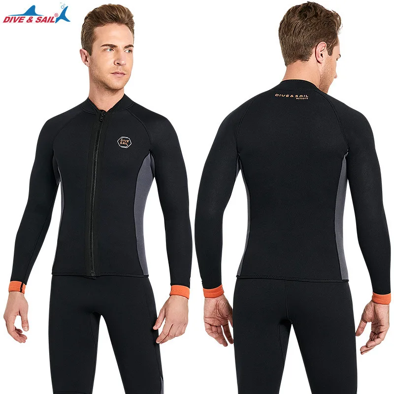 3MM men's thick and warm split diving suit, women's plus size free diving surfing winter swimsuit