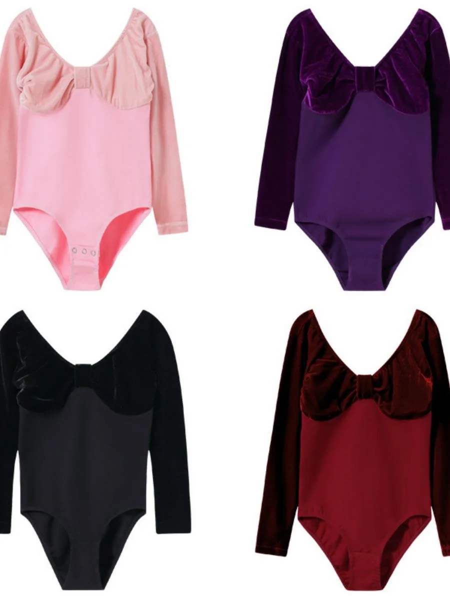 

Бархатный танцевальный костюм для девочек, длинный балетный экзаменный костюм, детская практика, orm, сценическое представление, традиционная этническая одежда