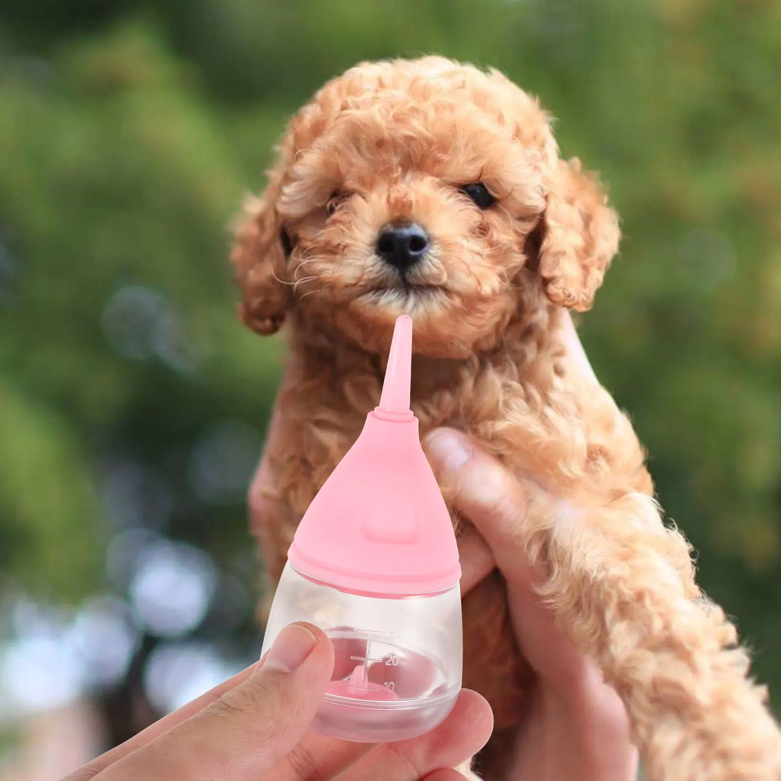 

Pet Nursing Bottle Yellow Silicone Feeder for Puppies Kitten Hamsters Rabbits with Scale Portable Dog Feeding Supplies Small