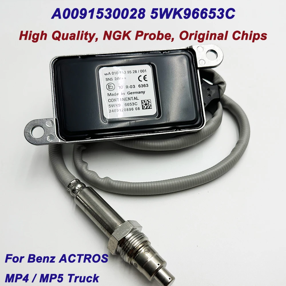 

A0101539528 5WK96653C High Quality for NGK Probe NOX Sensor For Mercedes-Benz Actros MP4 EURO6 Truck 24V A0091530028 5WK96653B