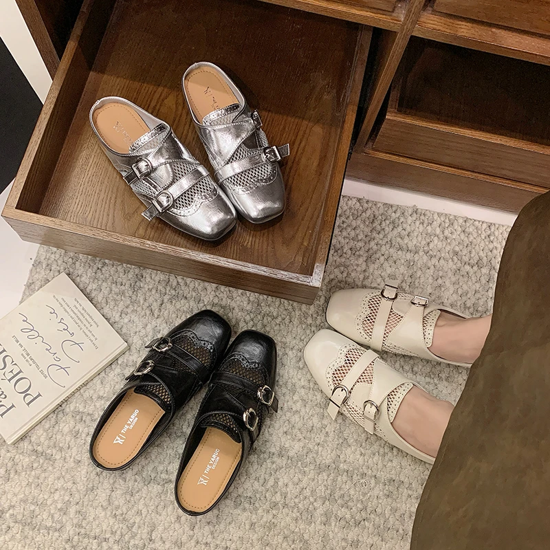 

Baotou Semi-slippers Women's 2026 New Mesh Breathable Mesh Shoes One-foot Slip-on Lazy Slippers