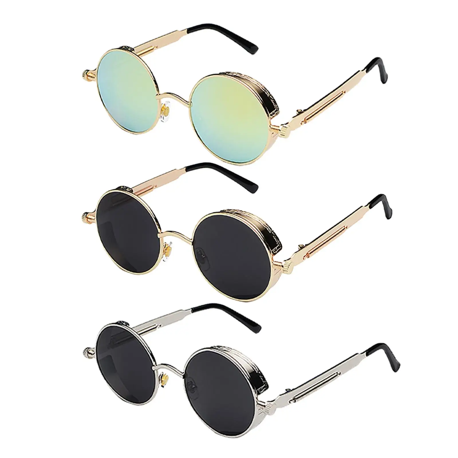 

Vintage Style Women Men Round Sunglasses 400 Glasses Metal Frame Tinted Lens Eyewear Shades for Outdoor Sports Driving