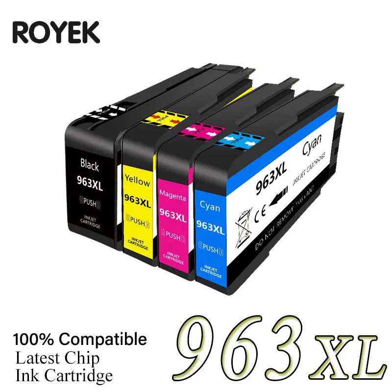 خرطوشة حبر متوافقة مع HP963 XL 963XL من ROYEK لطابعة HP OfficeJet Pro 9010 9012 9013 9014 9015 9016 9019 9020 9022 9023