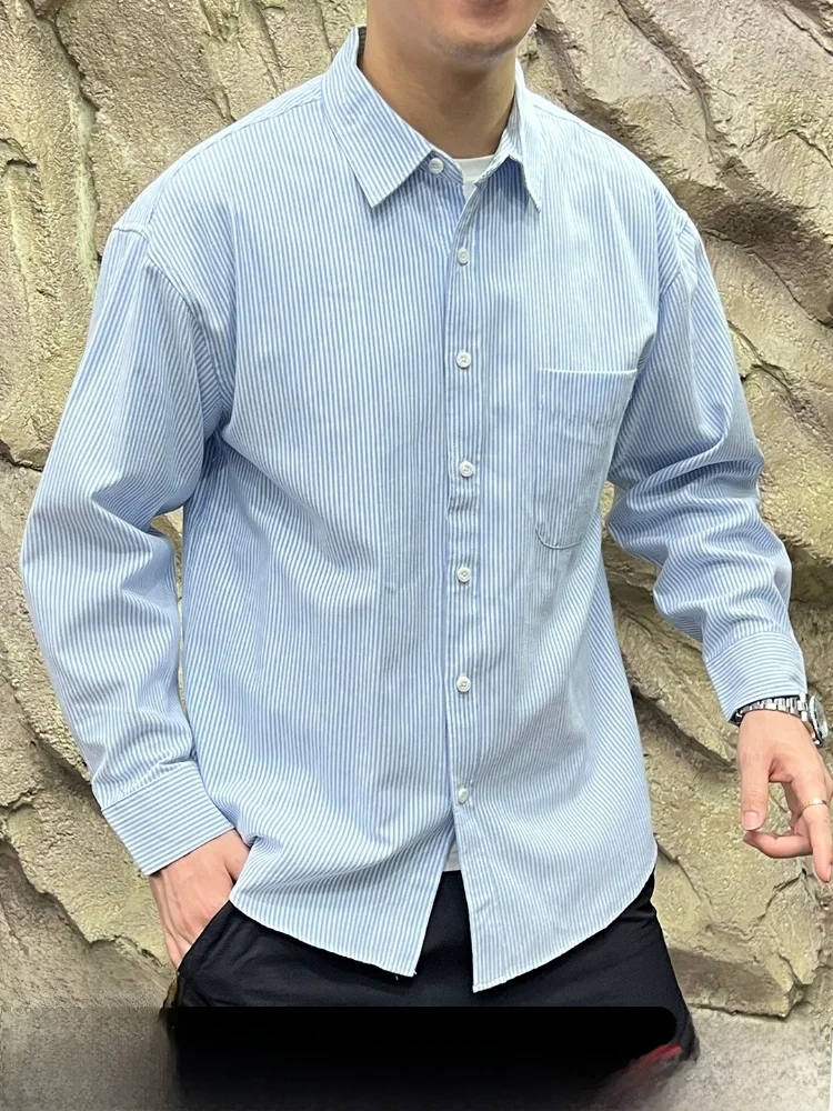 

Men's Casual Long Sve Ox Cloth irt Breathable Color Woven Cotton Polyester Blend Stand Fit Autumn Faion 2025