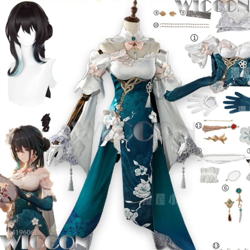 

Honkai：Star Rail Ruan Mei Plum Blossom Chinese Qipao Ruan Mei New Uniform Dress Halloween Women Disguise sexy Navidad Carnaval