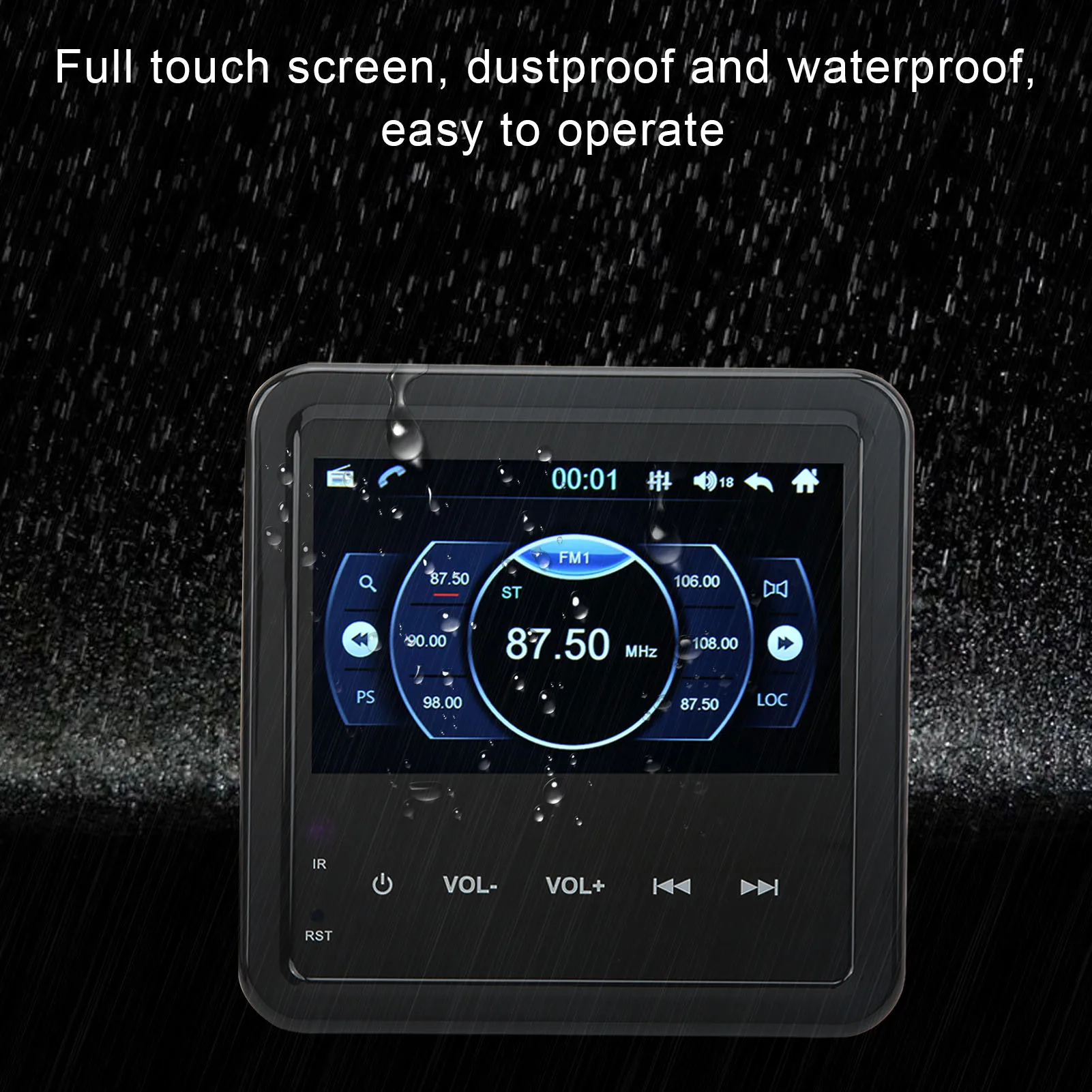 

5in Bluetooth MP5 Player Car Stereo Receiver FM AM Radio Waterproof Handsfree Calls for Marine Yachts RV Trucks Car Media Player