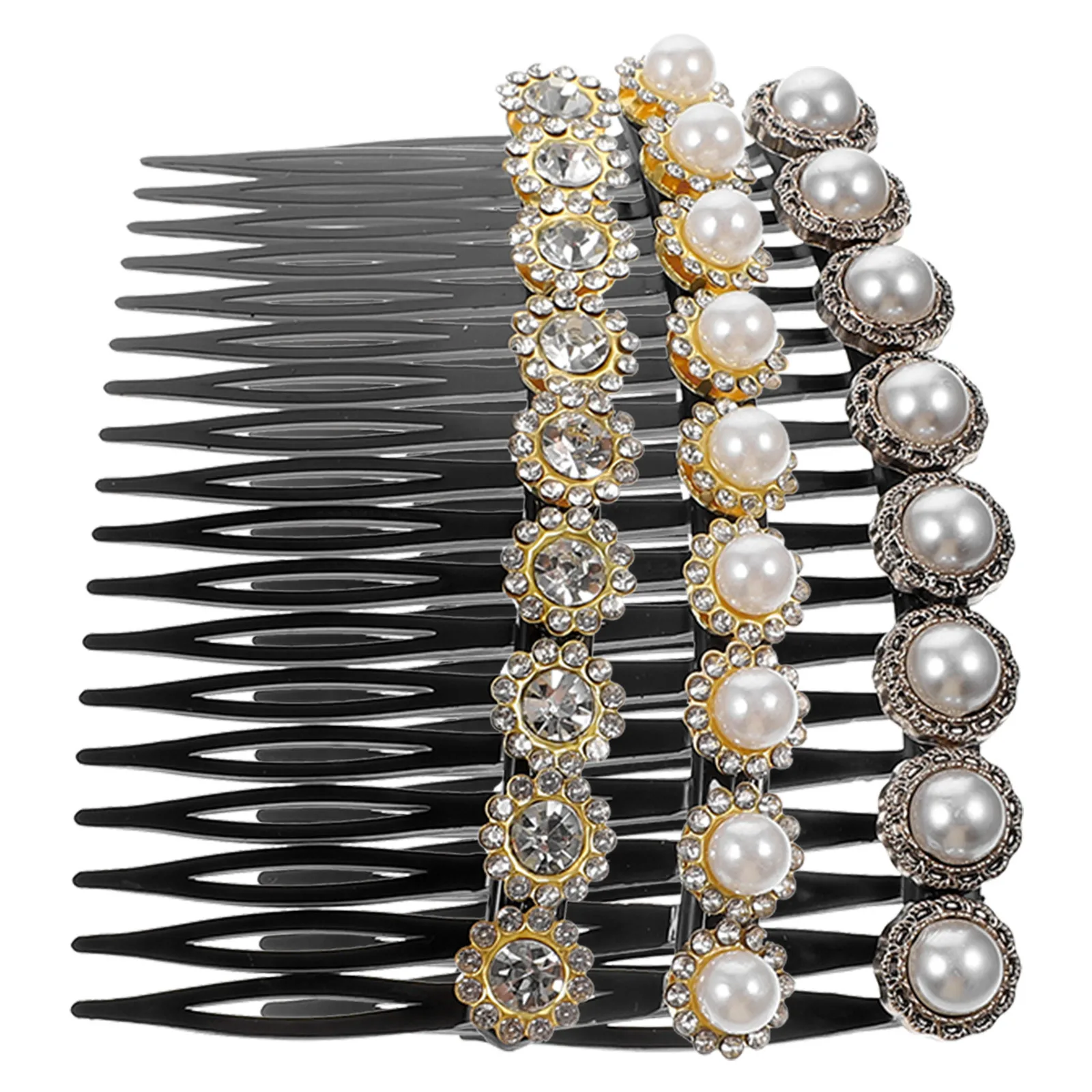 3 قطع للنساء لؤلؤة كريستال الجانب مشط حفل زفاف حجر الراين اكسسوارات كريستال مشط الشعر النساء أمشاط الشعر فتاة