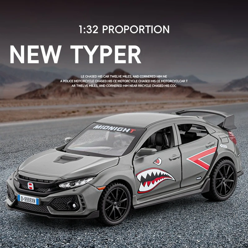 

Коллекционная модель автомобиля Honda Type R из сплава, масштаб 1/32, лимитированная серия, металлическая игрушка-транспорт, подарок для мальчиков