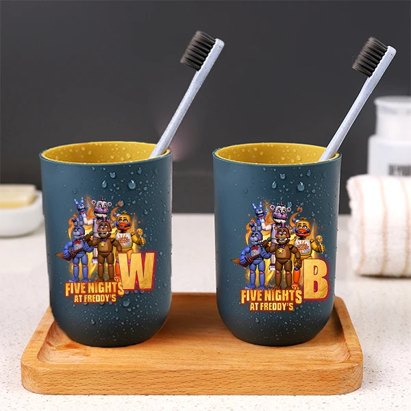 Five Nights At Freddys Children Water Cup FNAF Toothbrush Cup Boys Mouthwash Cups Baby Cartoon Rinse Cups Toothpaste Bottle Gift