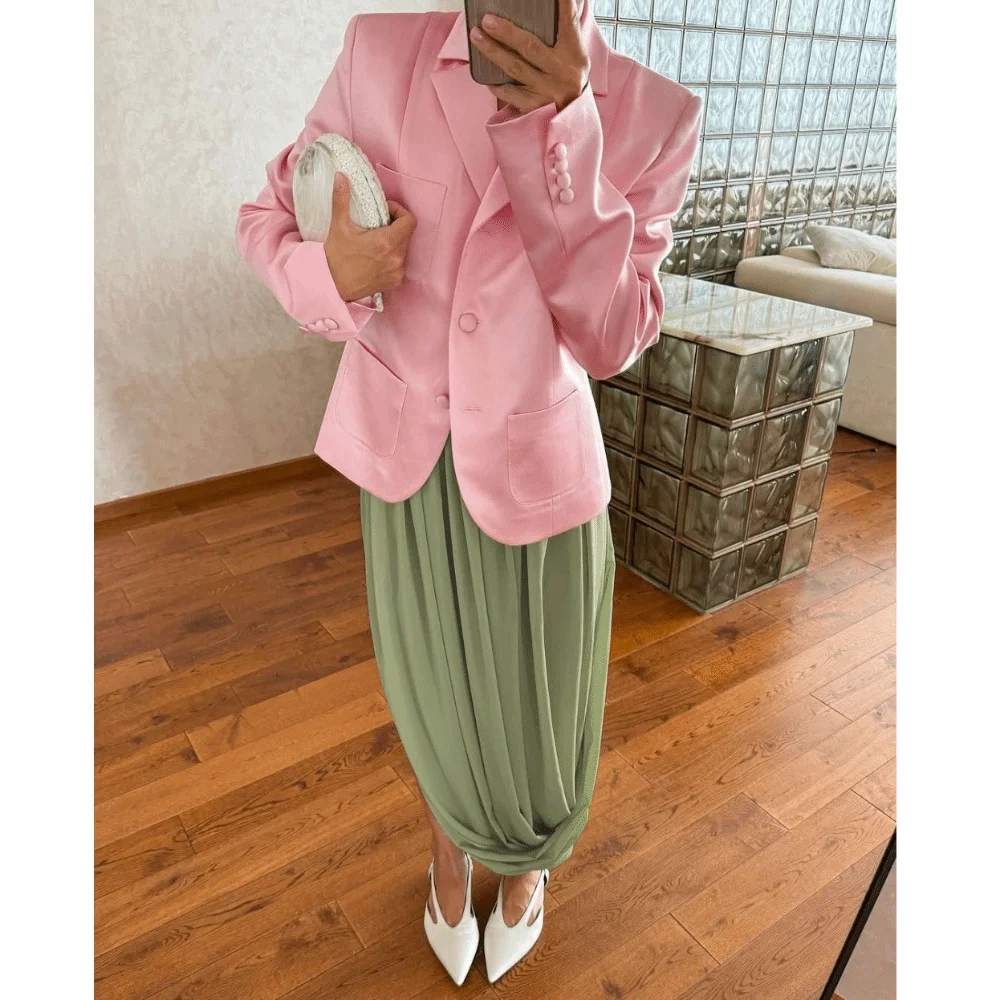 Flow Silhouette Chiffon Skirt Strong Drape Fashion Stylish Flow Maxi Skirt Office Matching Long Half Skirt Daily Commute