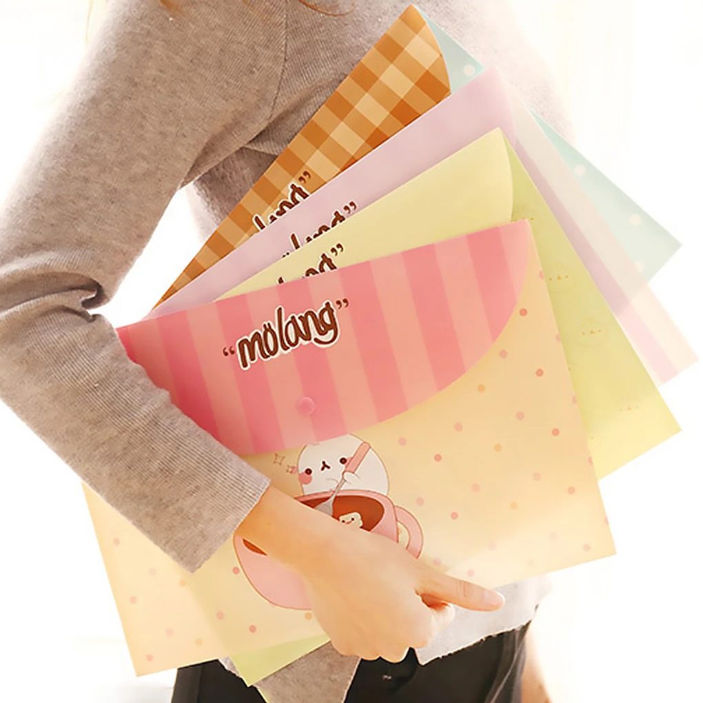 Floral Rabbit Patterns A4 PVC Waterproof File Envelope Storage Bags Organizer School Supplies