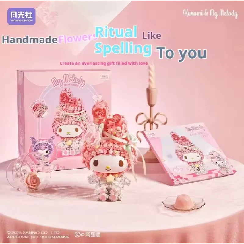 

Конструктор Sanrio Kuromi Melody Floral Garden, большой набор, блоки-сюрприз в закрытой упаковке, головоломка Moonlight Club, подарок для девочек на день рождения, игрушка