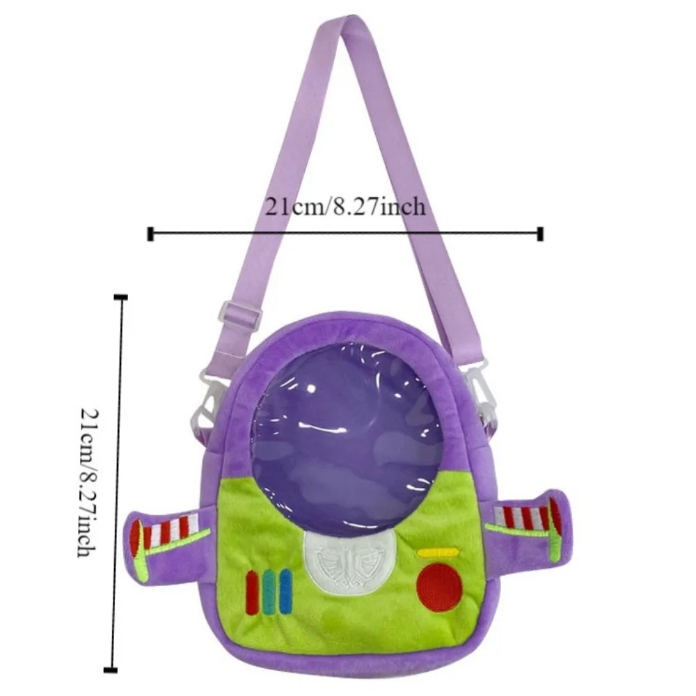 Rocket tas boneka transparan luar ruangan, tas ransel Lanyard boneka tebal kantong penyimpanan kartun mewah tas Display boneka luar ruangan