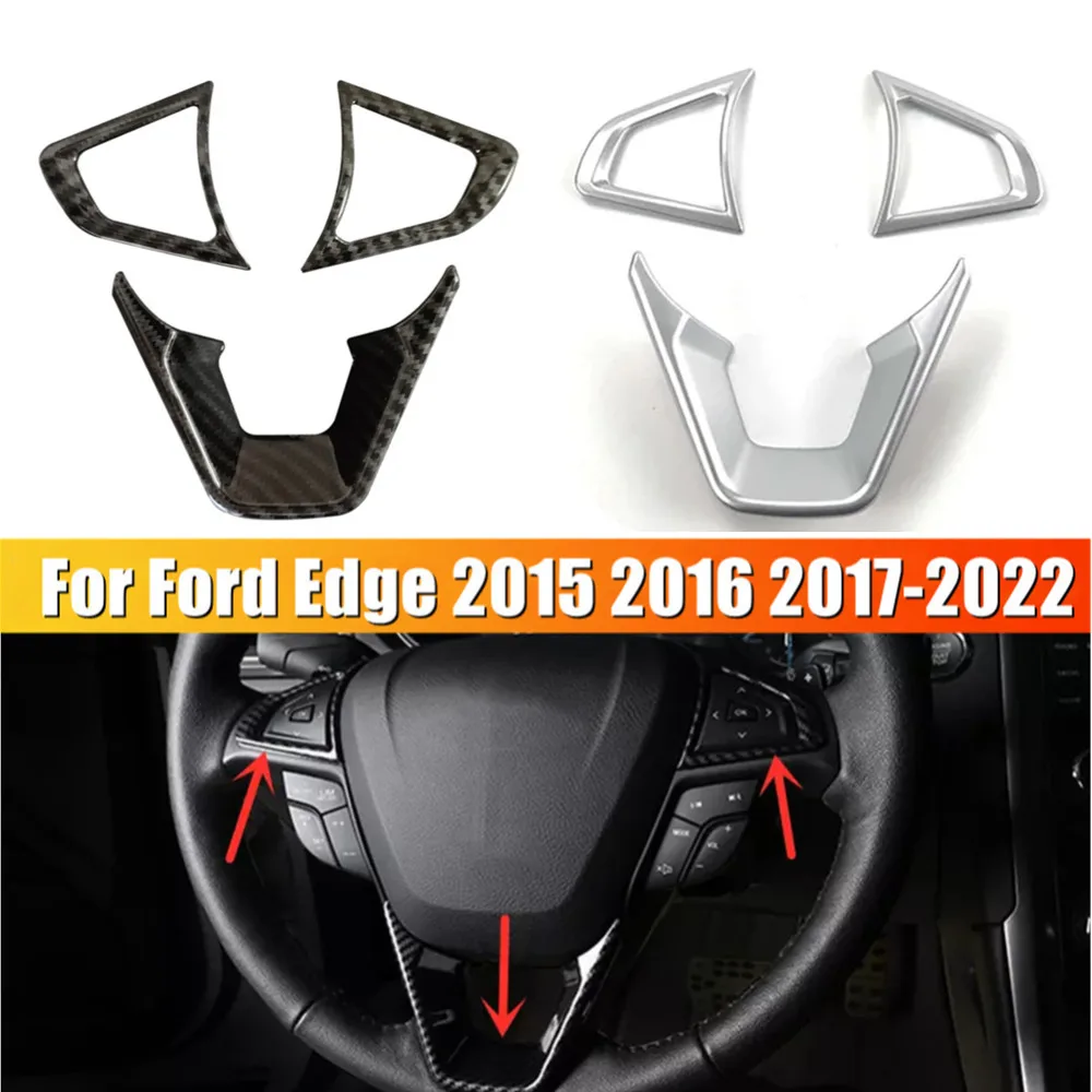 For Ford Mondeo Fusion EDGE 2013 2014-2020 Ford Galaxy S-Max ABS Inner Car Steering Wheel Cover Trim Frame Decor Accessories