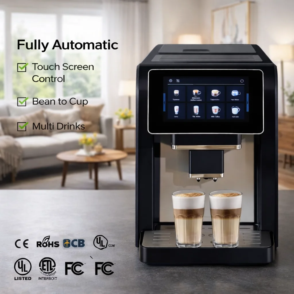 

7" Touch Screen Cafetera De Expreso Profesional Electric Smart Coffee Machine Fully Automatic Commercial Coffee Espresso