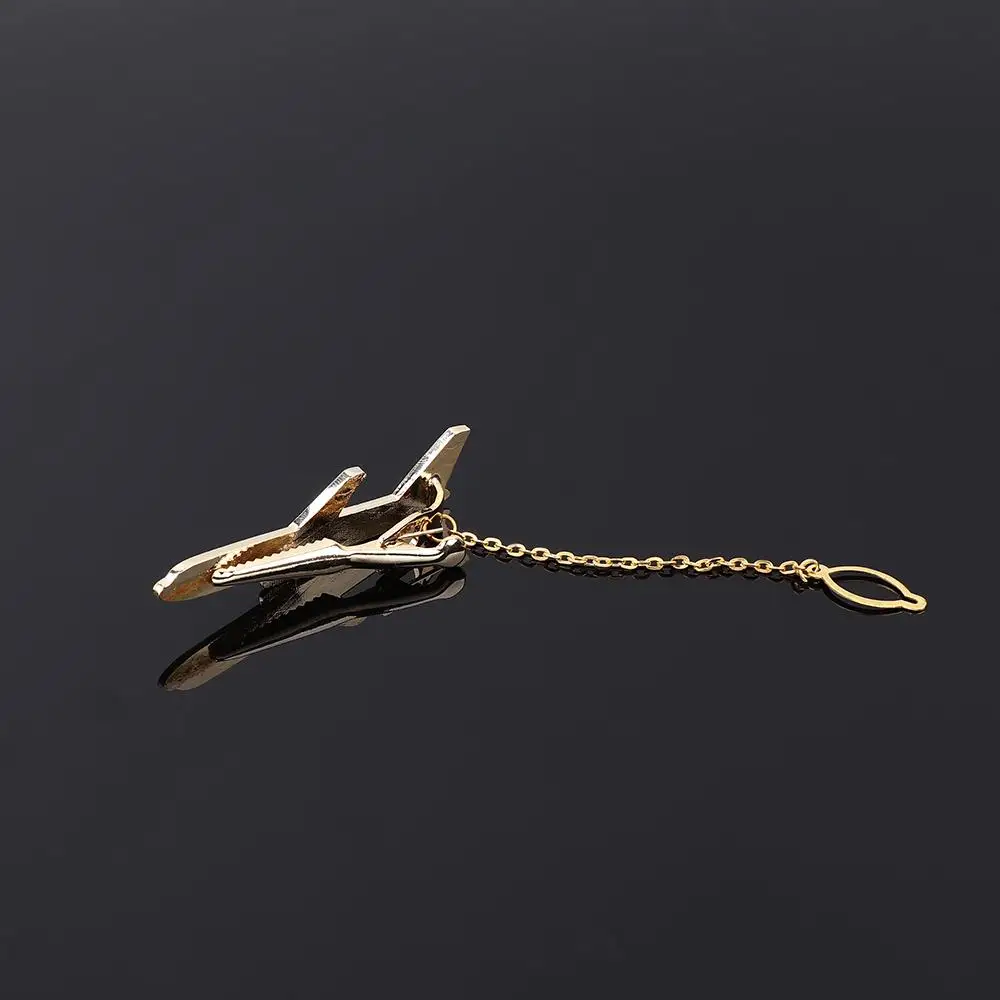 Simples design clássico metal presentes de casamento acessórios avião forma gravata clipe de aeronaves camisa gravata pino masculino gravata clipe