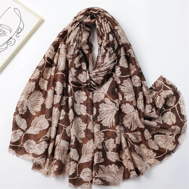 Winter Lurex Glitter Floral Fransen Schal Weiche Viskose Baumwolle Große Blütenblatt Schal für Frauen Reisen Casual Muslimischen Hijab