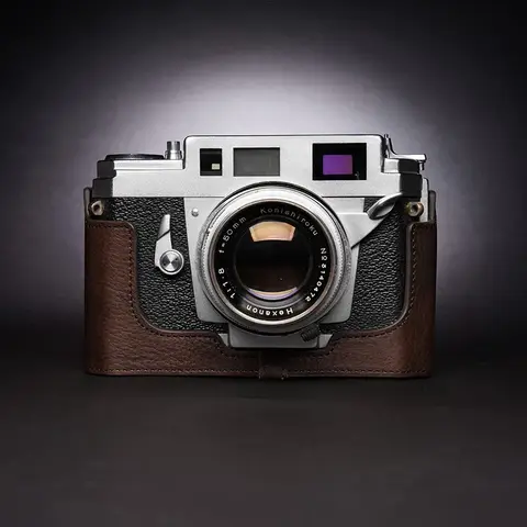 수제 진짜 가죽 카메라 하프 케이스 커버 가방, KONICA III IIIA(3A) IIIM(3M) 용 디자인