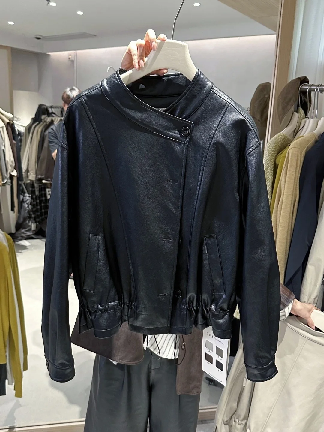 Tagkita Cappotto da motociclista casual retrò in pelle PU allentata Jaet American Sle da donna Cappotto capispalla autunno Faion