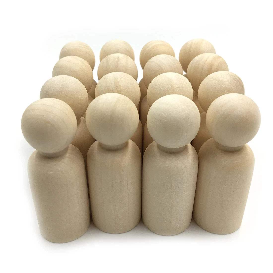 ABCPICK 20pcs Grandpa Peg Dolls Solid Hardwood Natural Unfinished Turnings-Ready Paint Stain Wooden People Shape Toys