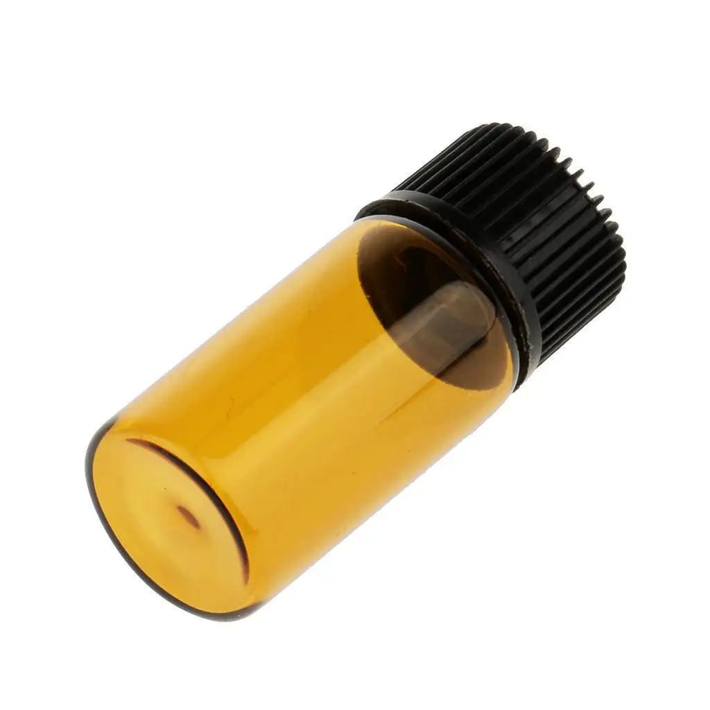 الكثير من 20 قطعة قوارير زجاجية شفافة فارغة مع غطاء برغي أسود بني 3 مل