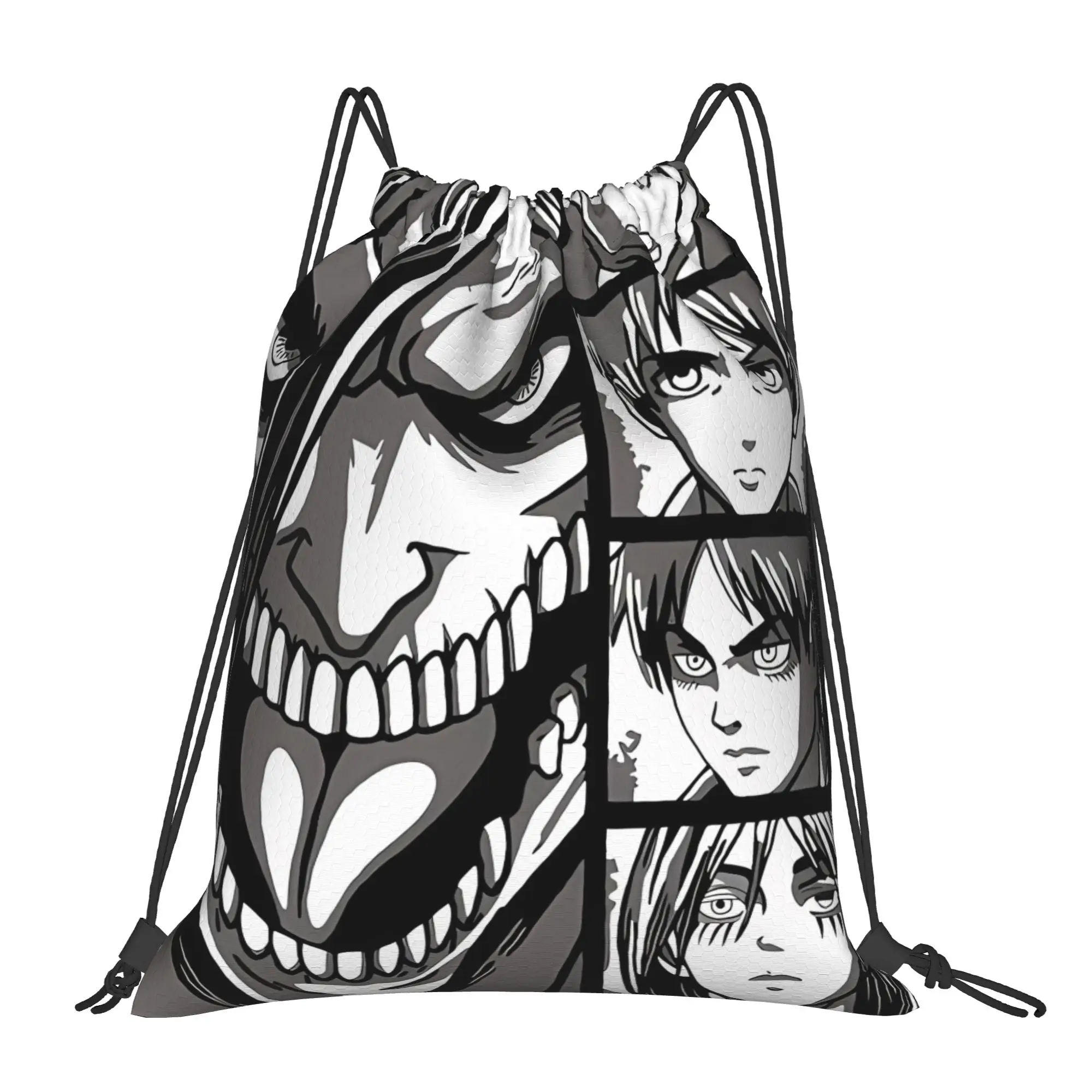Eren Yeager Shingeki No Kyojin aAttack-on-Titan Portable Sports Riding Gym Drawstring Storage Sporty Backpacks