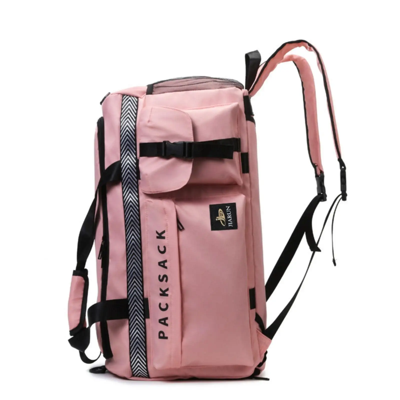 Sports P Two Pocket Oxford Cloth Duffel Bag with Shoulder Strap for Basketball Training Weekend Getaway