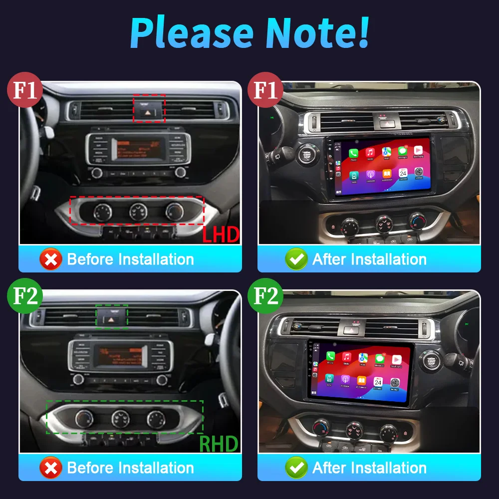9" For Kia RIO K3 2015-2017 Car Radio 2K QLED Screen Android 16 Wireless BT Carplay Touch 4G WIFI view 2
