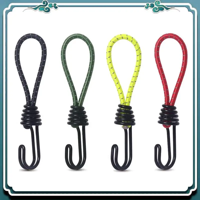 

Reliable 20PCS Tent Elastic Rope Cord Hook Outdoor Camping Canopy Tarp Tent Fixing Cord String Carabiner Hooks Accessories