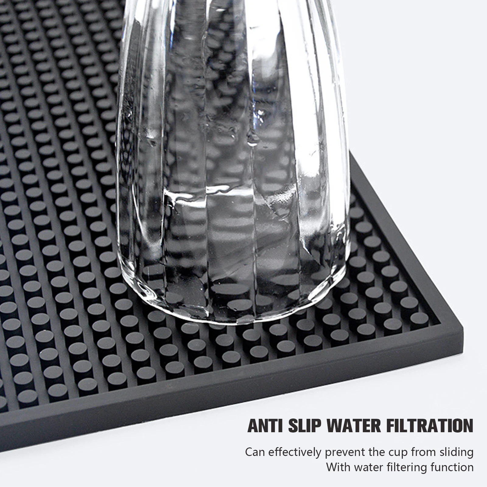 PVC Bar Mats Rectangle Coffee Maker Countertop Spill Mats Non-slip Drain Mat Dish Glass Drying Mat for Barista Cocktail Bartende