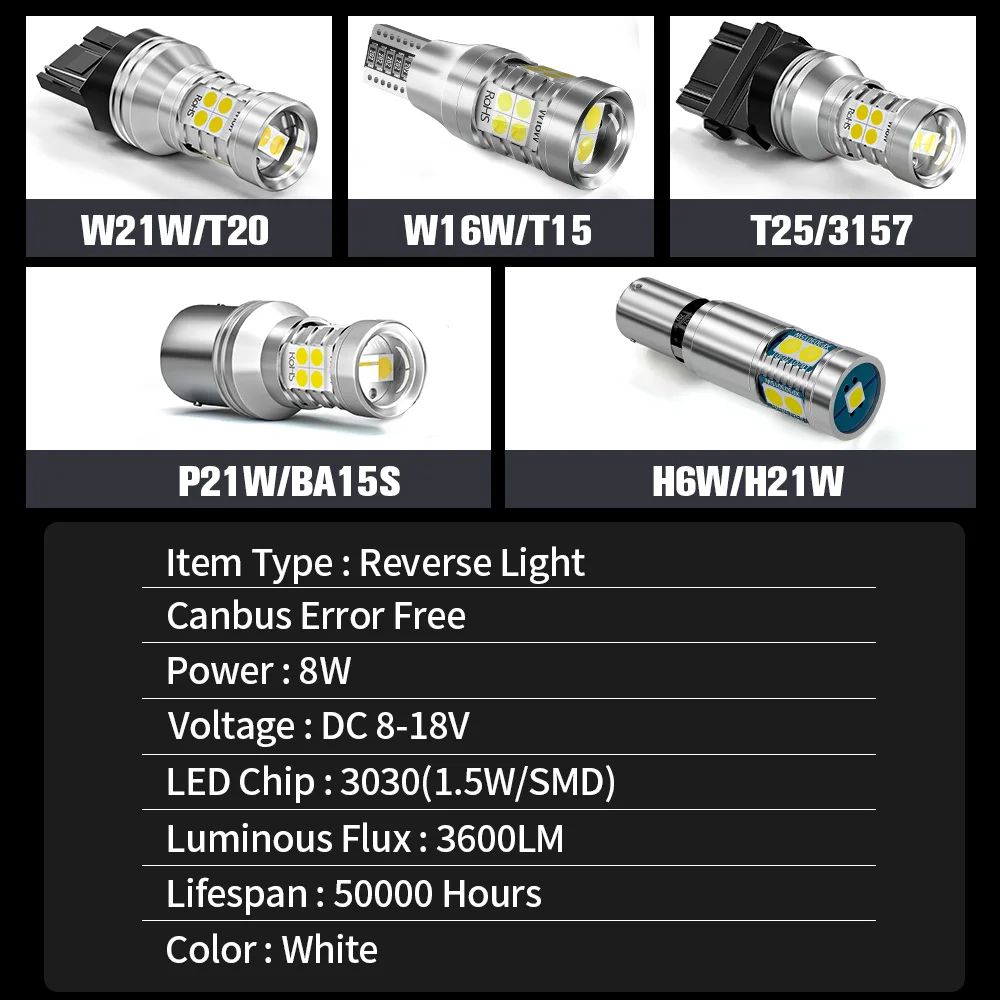 2 uds luz LED de marcha atrás accesorios de bombilla de respaldo para Jeep Liberty KK 2008 2009 2010 2011 2012