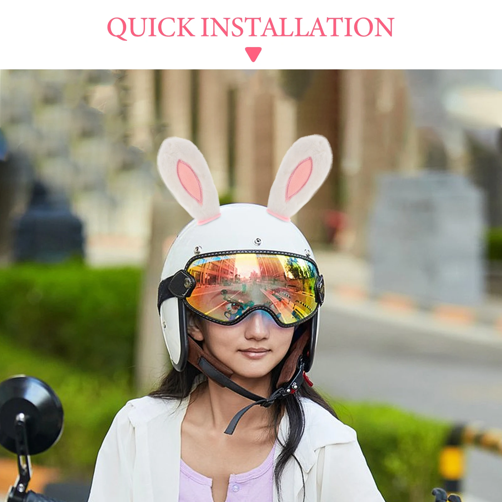 

2 Pcs Decoration Bike Ear Ears Bow Tie Bunny for Accessories Women